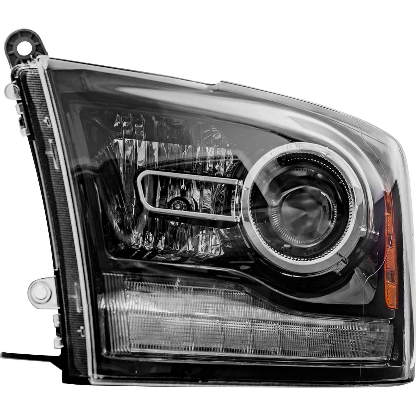 Brock Replacement Driver Side Projector Type Halogen Combination Headlight Assembly with Black Bezel Compatible with 2016-2018 1500/2500/3500 & 2019-2021 1500 Classic