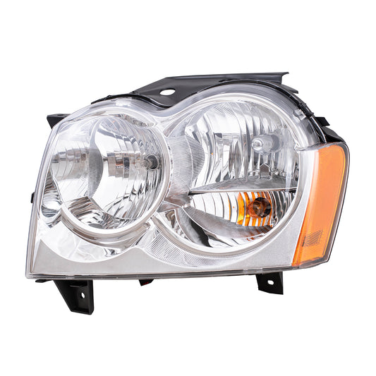 Brock Replacement Driver Headlight Compatible with 2005-2007 Grand Cherokee 55156351AK