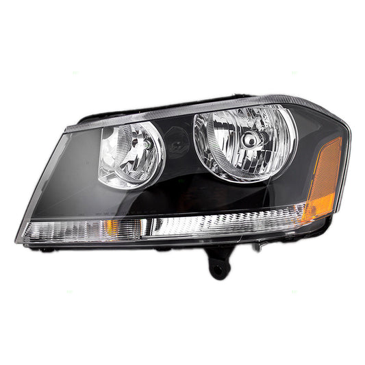 Brock Replacement Driver Headlight with Black Bezel Compatible with 2008-2013 Avenger 5303745AD