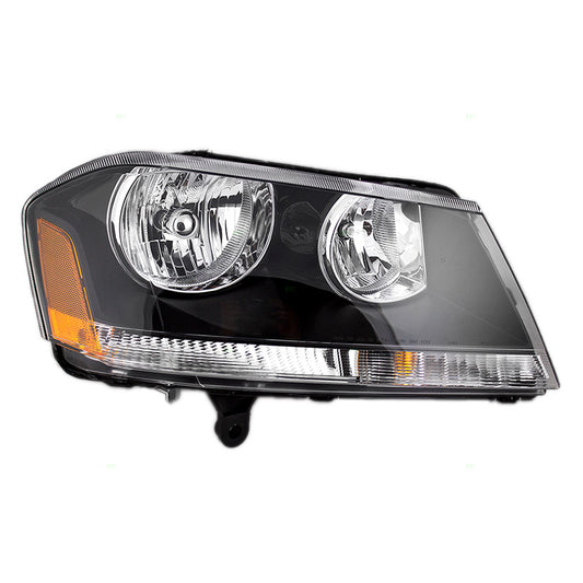 Brock Replacement Passenger Headlight with Black Bezel Compatible with 2008-2013 Avenger 5303744AD