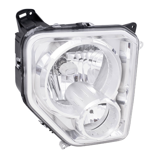 Brock Aftermarket Replacement Passenger Right Halogen Combination Headlight Assembly With Fog Light Chrome Bezel Compatible With 2008-20012 Jeep Liberty