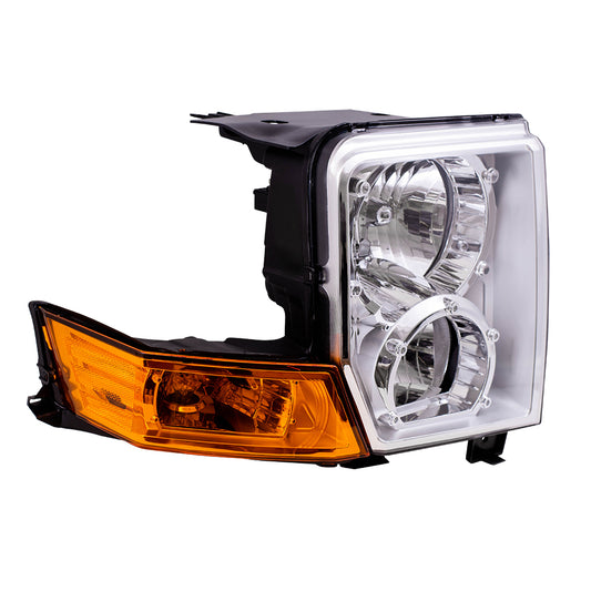 Brock Replacement Passenger Halogen Headlight Compatible with 2006-2010 Commander 55396536AI