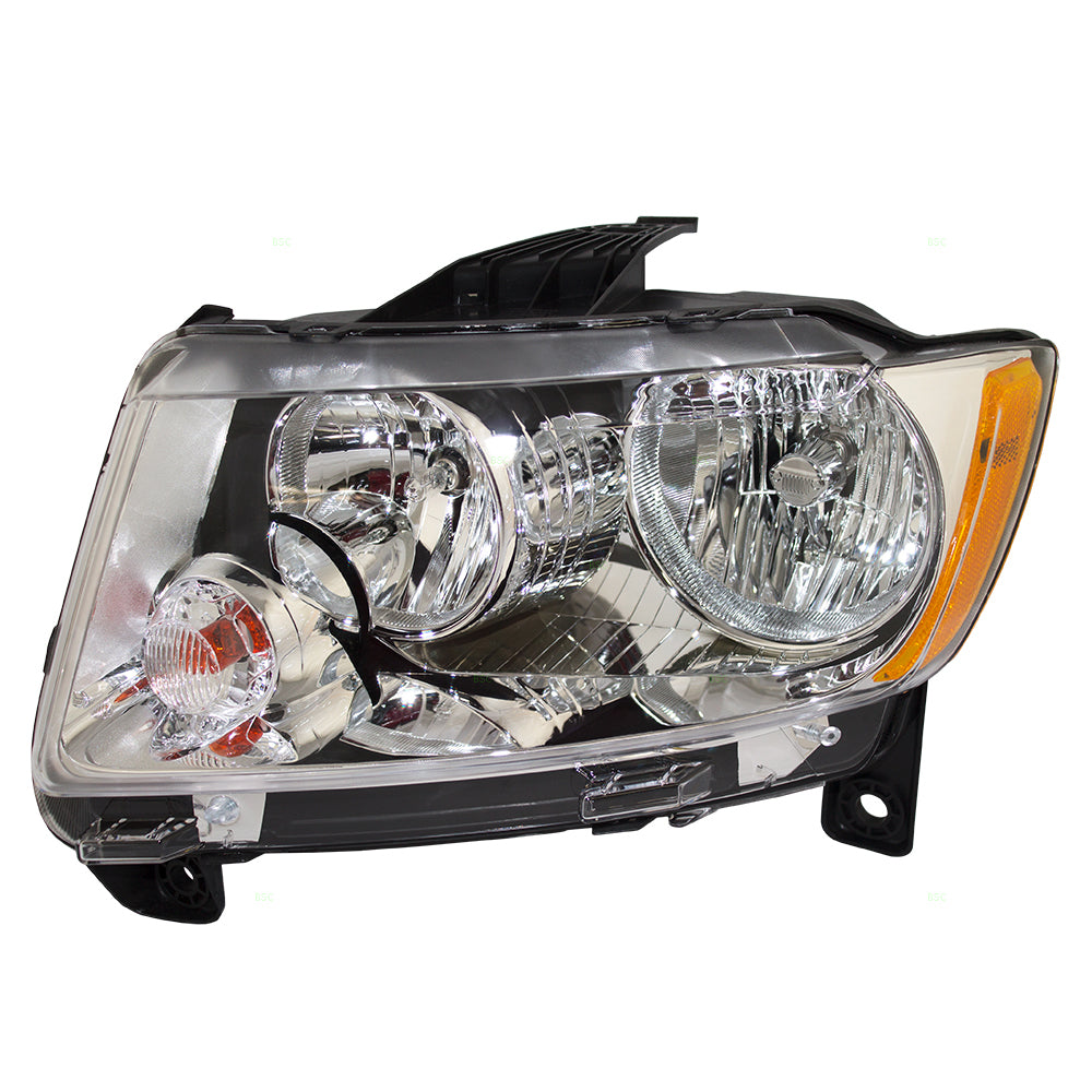 Brock Replacement Driver Halogen Combination Headlight Compatible with 2011-2013 Grand Cherokee 55079379AF