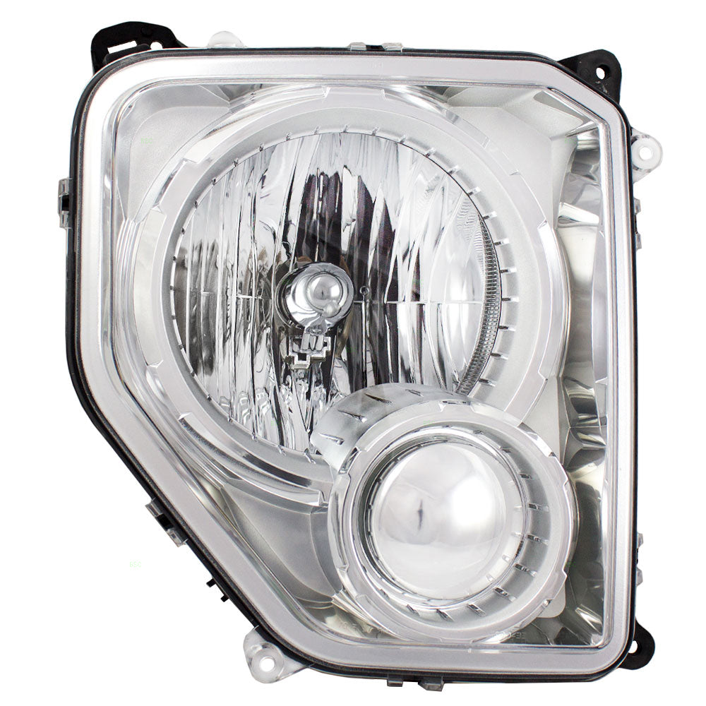 Brock Aftermarket Replacement Passenger Right Halogen Combination Headlight Assembly With Chrome Bezel Without Fog Light Compatible With 2008-2012 Jeep Liberty