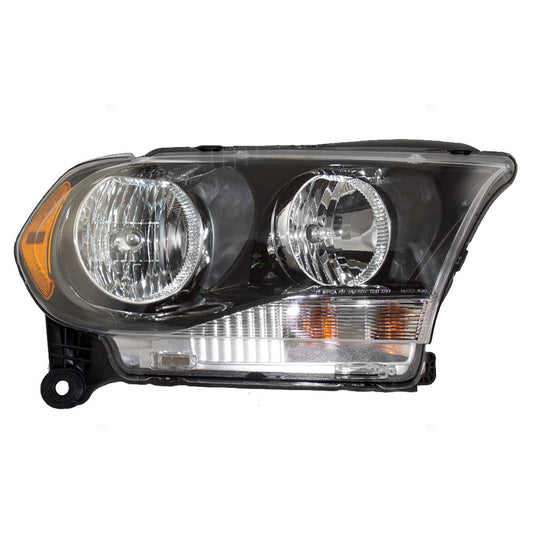 Brock Replacement Passenger Halogen Combination Headlight with Black Bezel Compatible with 2011-2013 Durango 68084076AB