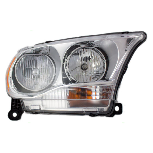 Brock Replacement Passenger Halogen Headlight with Chrome Bezel Compatible with 2011-2013 Durango 55079366AC