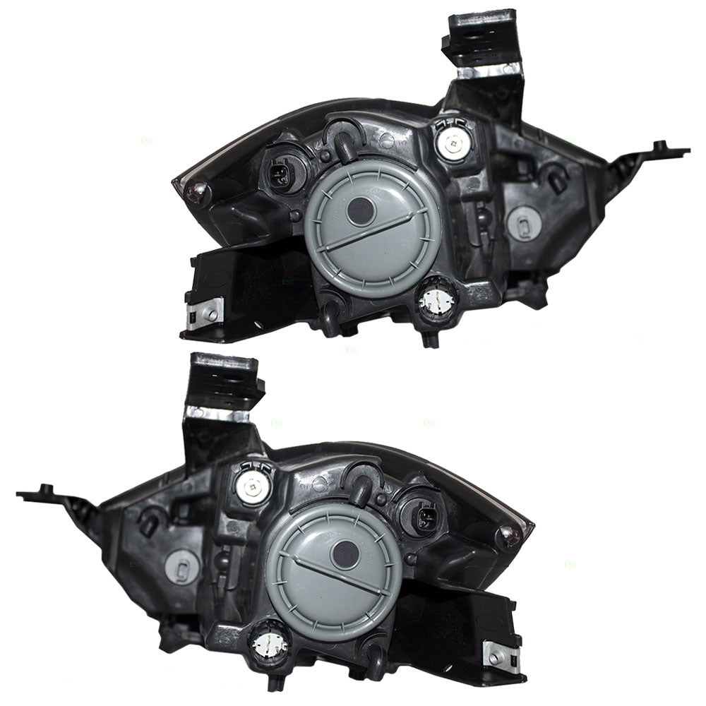 Brock Replacement Set Driver and Passenger Halogen Headlights with Black Trim Compatible with 2013-2014 Dart 68085141AH 68085140AG