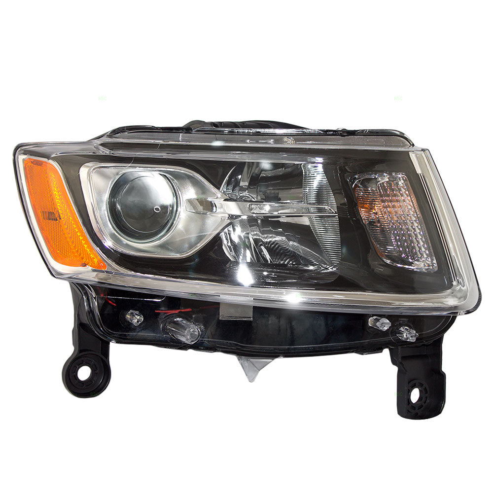 Brock Aftermarket Replacement Passenger Right Halogen Combination Headlight Assembly With Chrome Bezel