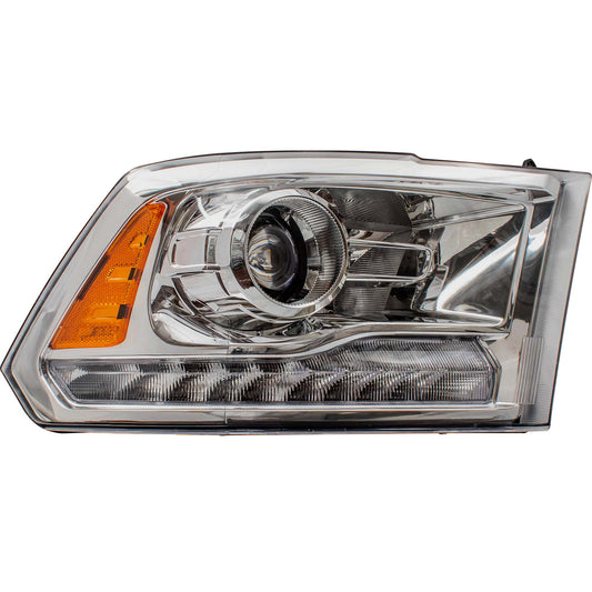 Brock Replacement Passenger Halogen Headlight Project Type Compatible with 2013-2015 Pickup Truck 68093216AD