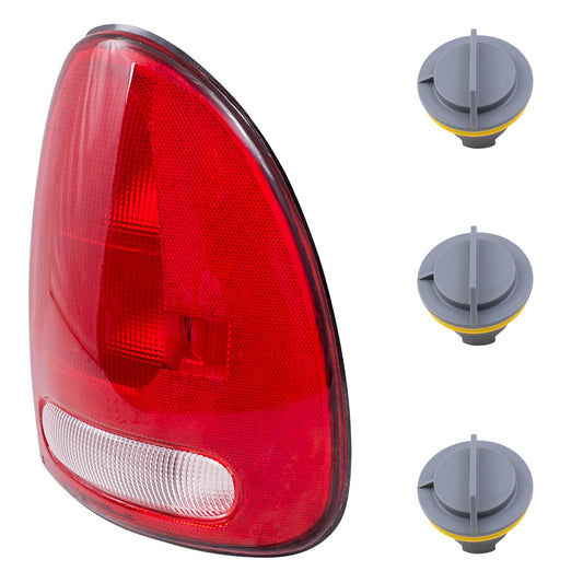 Brock Replacement Tail Light W/Circuit Board & Tail Light Bulb Sockets W/O Bulbs 4 Piece Set Compatible with 96-00 Town & Country/Caravan/Grand Caravan/Voyager/Grand Voyager 98-03 Durango