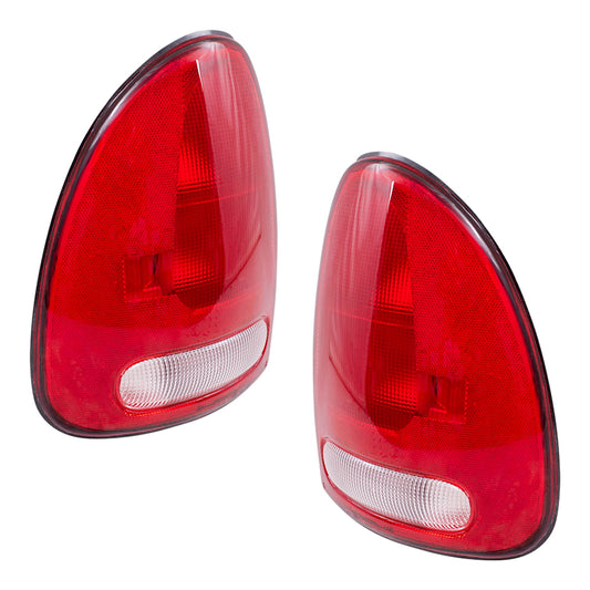 Brock Replacement Set Tail Lights with Circuit Boards Compatible with 1996-2000 Carvan Voyager Town & Country 4576245 4576244