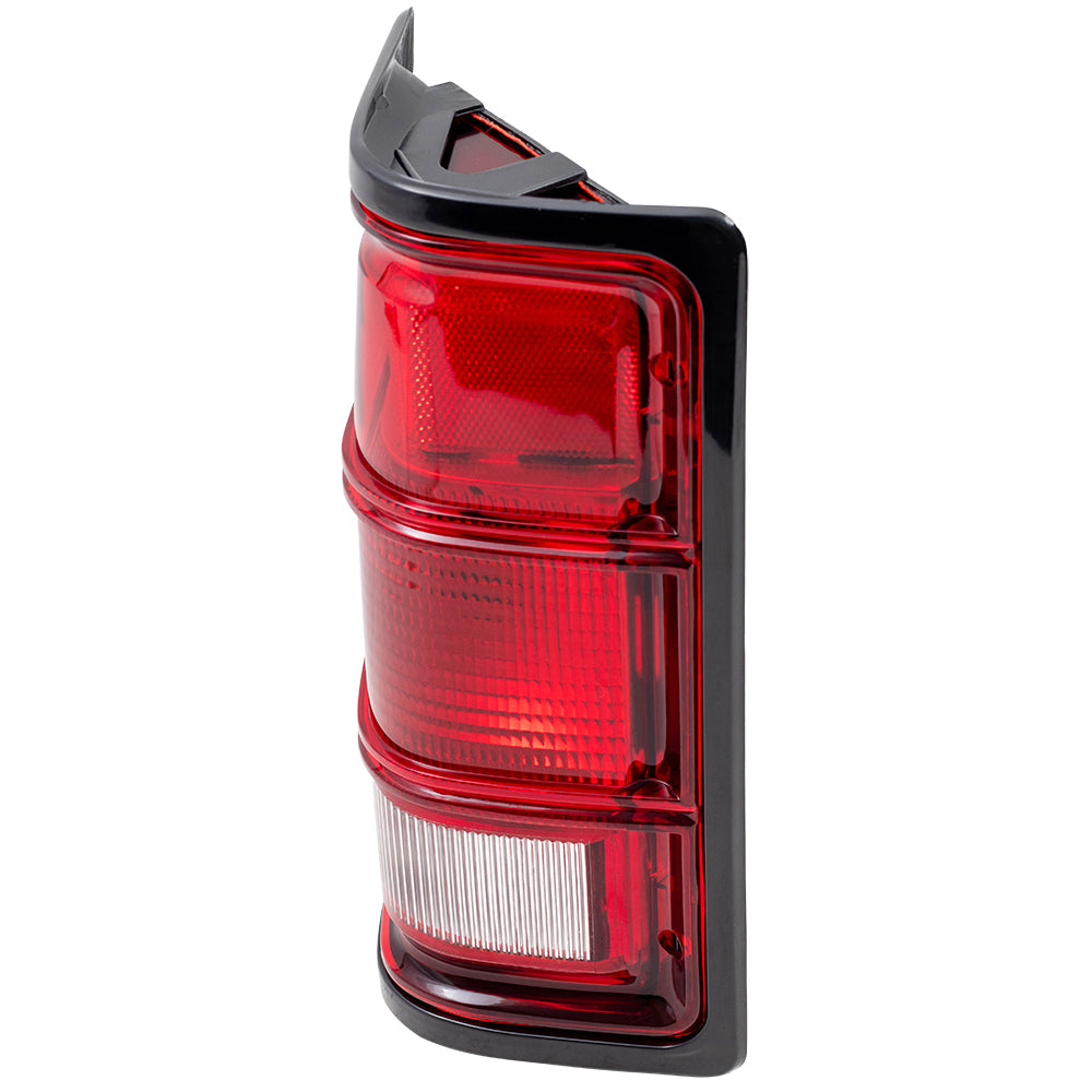 Brock Replacement Driver Taillight with Black Bezel Compatible with 1981-1993 Pickup Truck 55076439