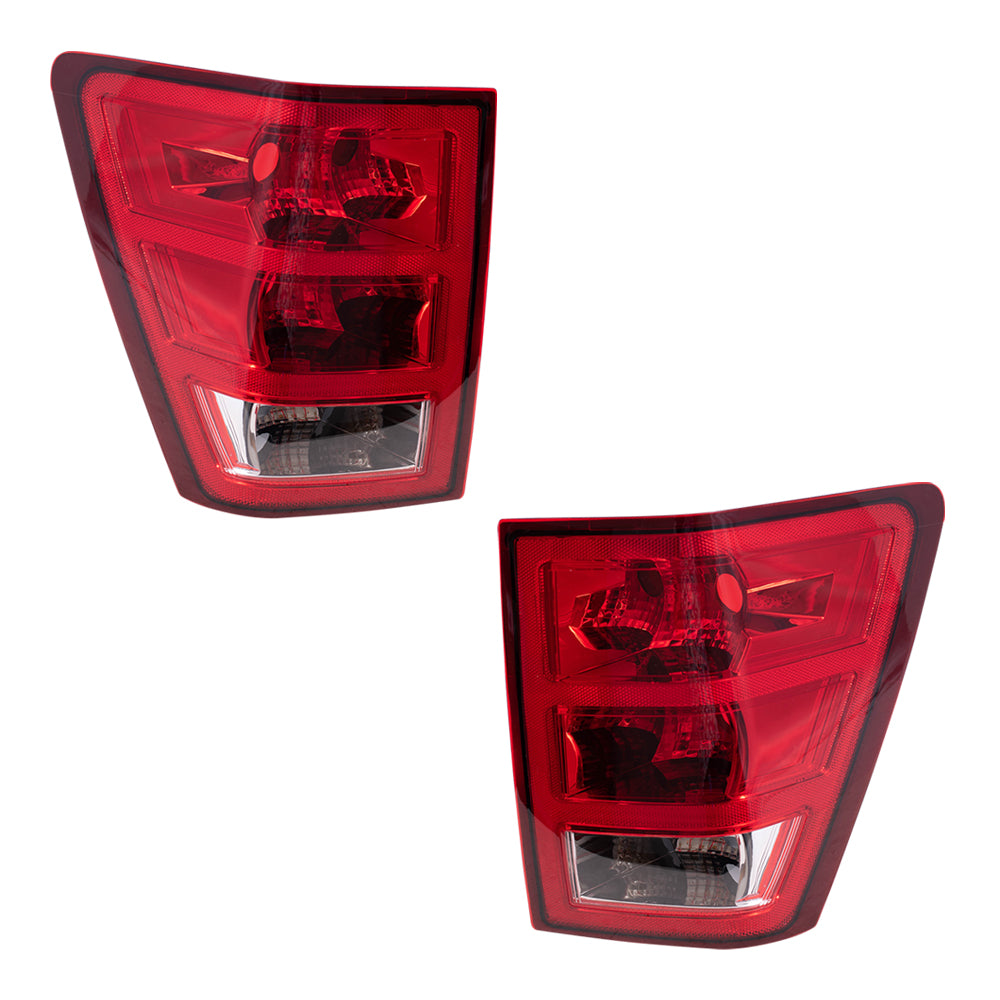 Brock Replacement Set Driver and Passenger Tail Lights Compatible with 2005-2006 Grand Cherokee 55156615AE 55156614AE