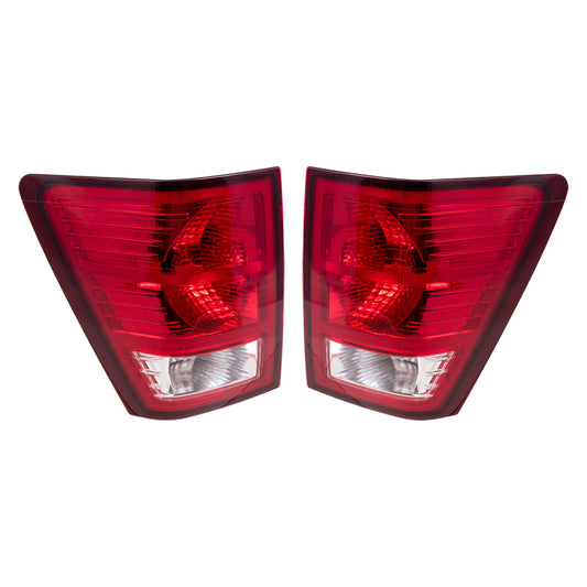 Brock Replacement Set Driver and Passenger Tail Lights Compatible with 2007-2010 Grand Cherokee 55079013AC 55079012AC