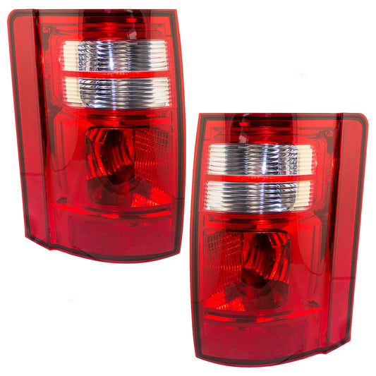 Brock Aftermarket Replacement Driver Left Passenger Right Combination Tail Light Assembly Set Compatible With 2008-2010 Dodge Grand Caravan