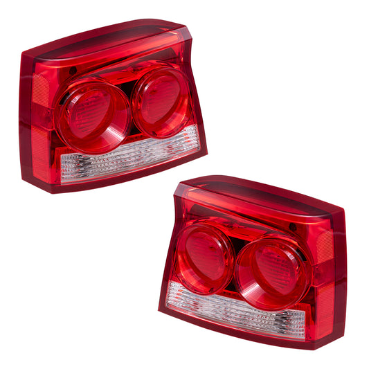 Brock Replacement Set Driver and Passenger Tail Light Compatible with 2009-2010 Charger 4806449AD 4806448AD