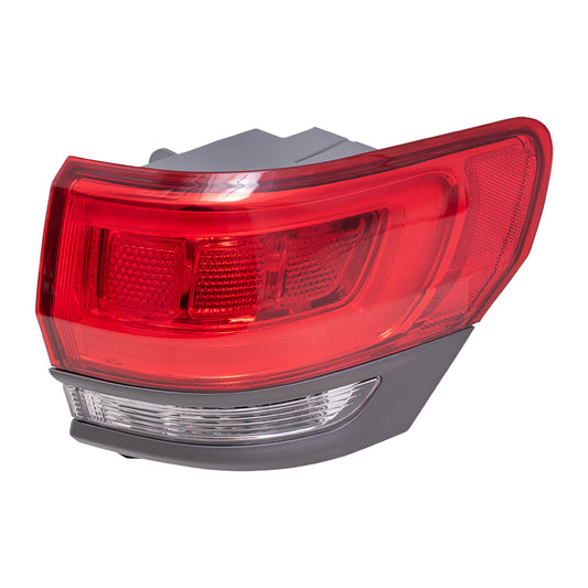 Brock Replacement Passenger Side Tail Light Assembly with Gray Bezel without Platinum Insert Body Mounted Compatible with 14-20 Grand Cherokee