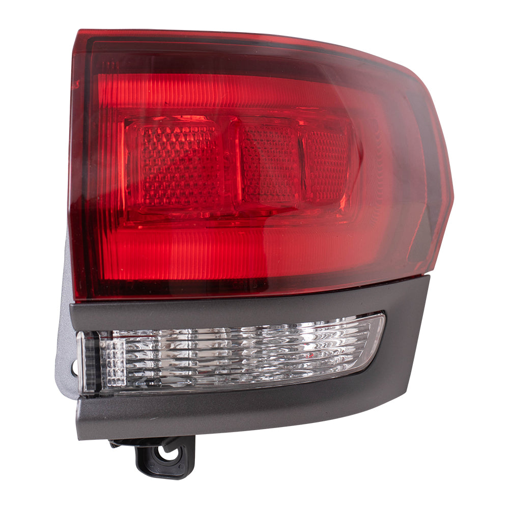 Brock Replacement Passenger Side Tail Light Assembly with Granite Bezel without Platinum Insert Body Mounted Compatible with 14-20 Grand Cherokee