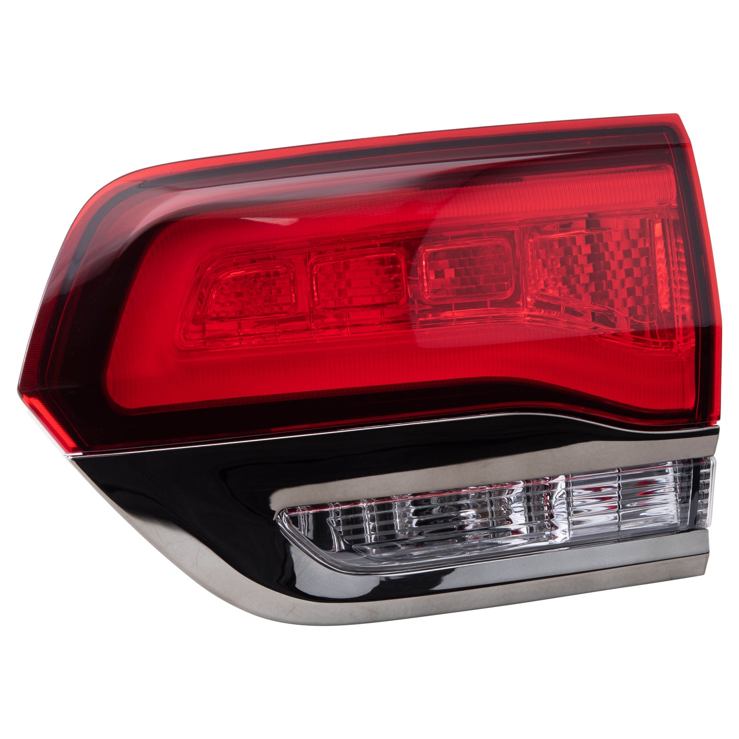 Brock 2222-0095LR Driver Left Passenger Right Liftgate Mounted Tail Light Silver Bezel Without Platinum Insert Set Compatible with 14-22 Jeep Grand Cherokee WK Altitude/Laredo/Limited/Overland/Summit