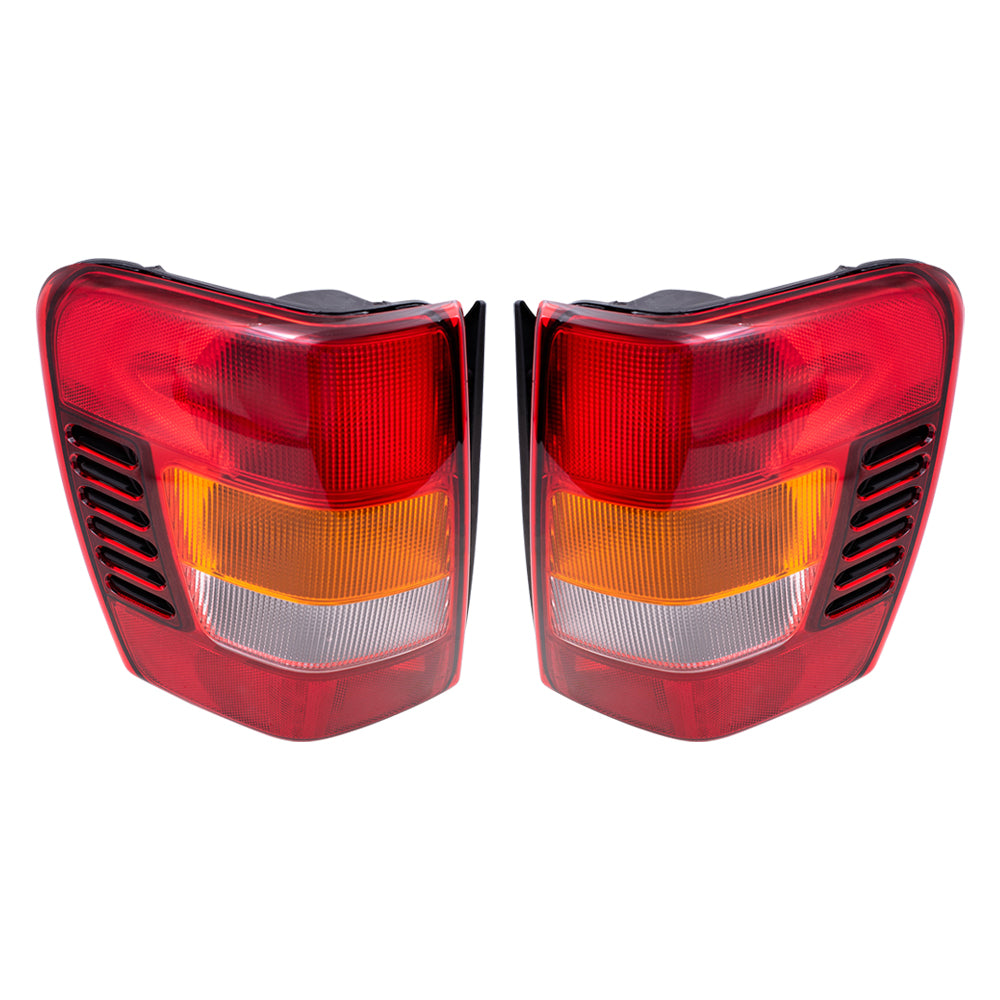 Brock Replacement Set Driver and Passenger Tail Lights with Circuit Board Compatible with 2002-2004 Grand Cherokee 55155139AH 55155138AI