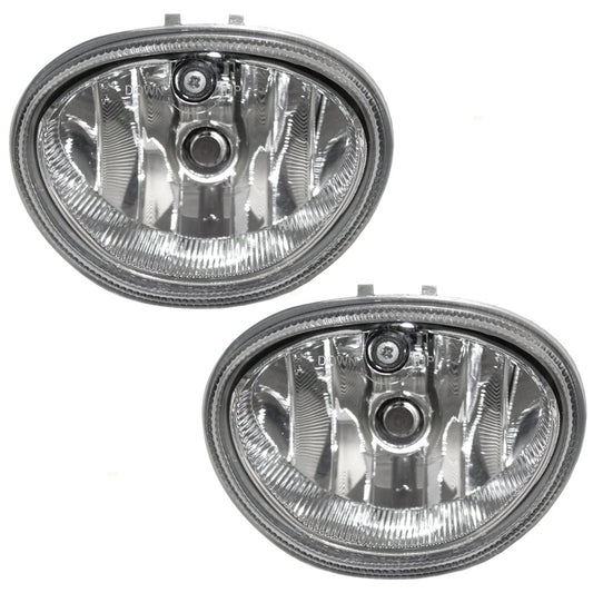 Brock Replacement Pair Fog Lights Set Compatible with 1999-2004 Caravan Grand Caravan 1998-1999 Town & Country 4805046AC