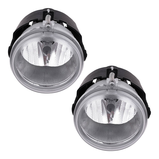 Brock Replacement Set Driver and Passenger Fog Lights Compatible with 2007-2009 Compass Patriot 4805857AB