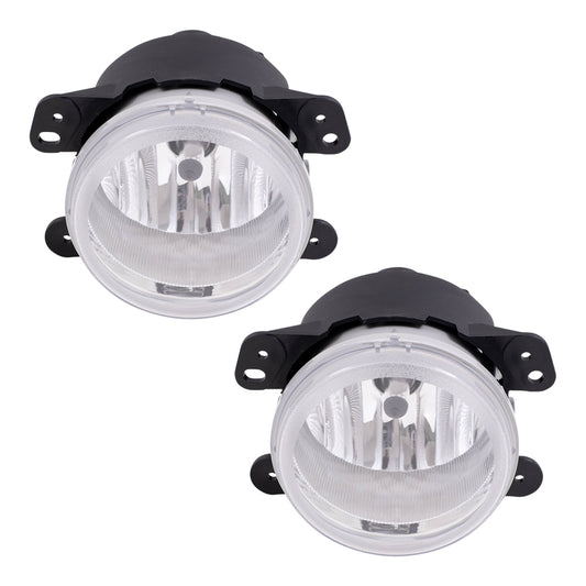 Brock Replacement Set Fog Lights Compatible with 300 PT Cruiser Journey Magnum Wrangler 4805856AA