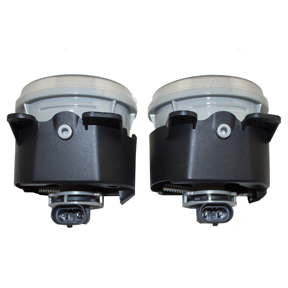 Brock Replacement Pair Set Fog Lights Clear Lens w/ Bezels, Bulb, Wiring & Switch Compatible with 2011-2014 Charger 5182026AA CH2594103