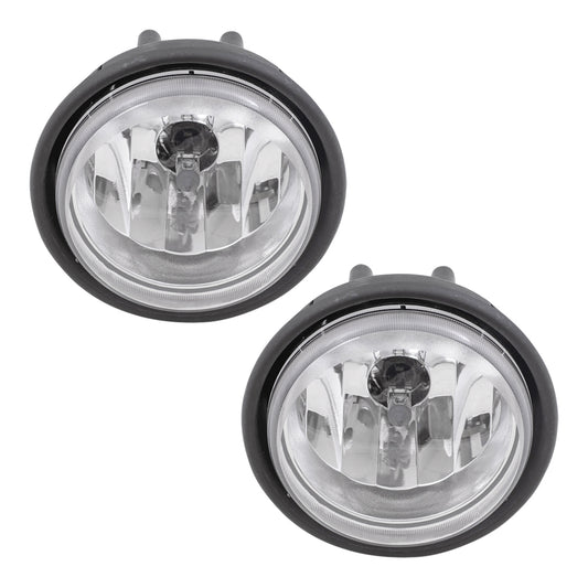 Brock Replacement Halogen Fog Lights Set w/ Clear Lenses Compatible with 2001-2010 Columbia A06-75742-000