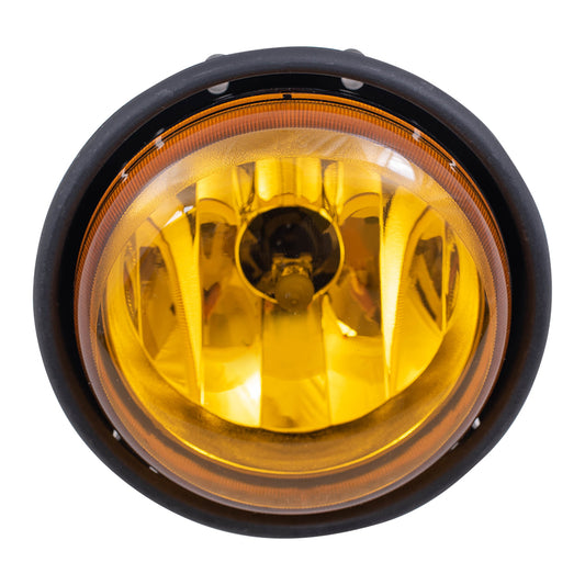 Brock Replacement Driver or Passenger Side Halogen Fog Light Assembly with Amber Lens Compatible with 01-10 Columbia