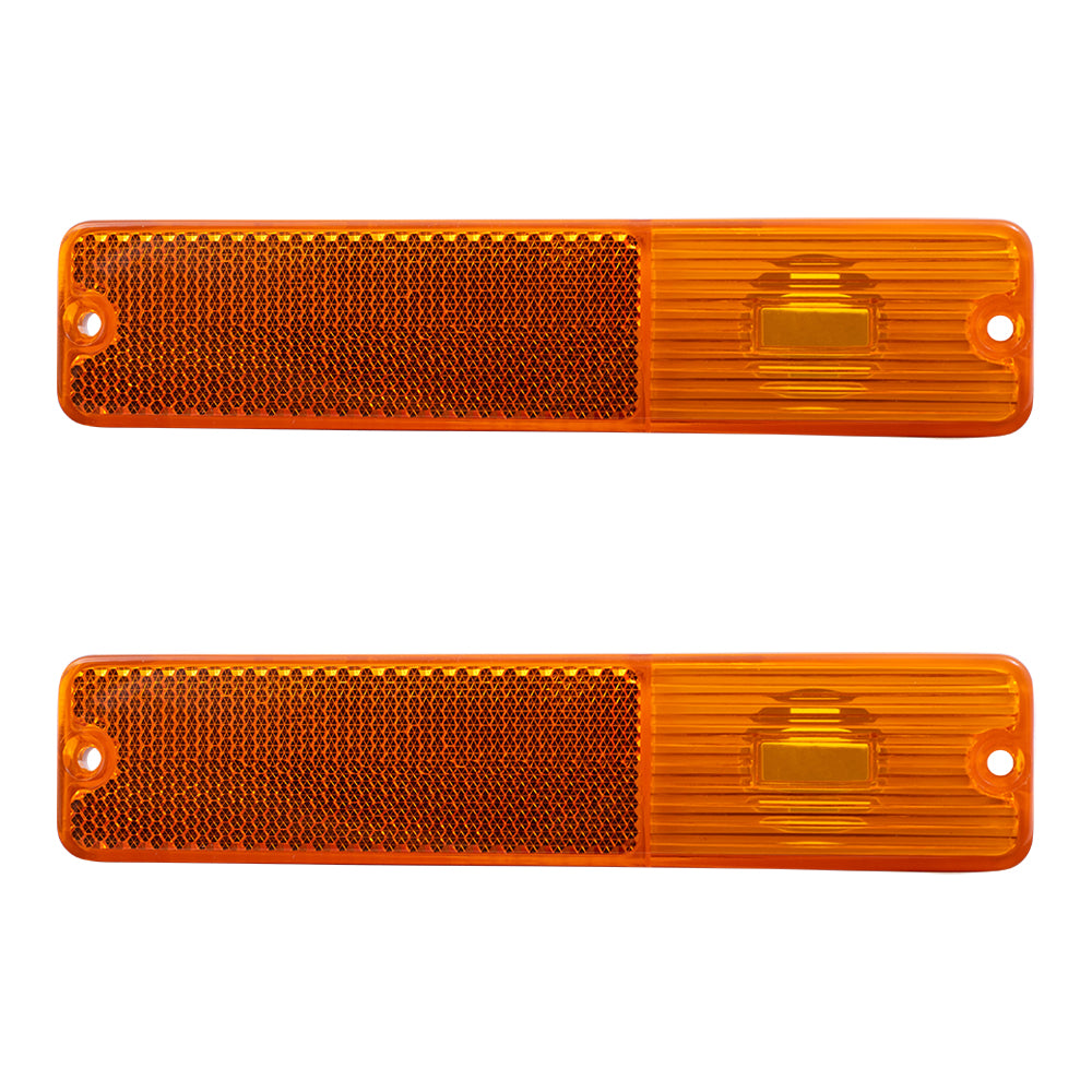 Brock Replacement Pair Set Front Signal Side Marker Lights Compatible with 1968-1986 CJ Series J0994020