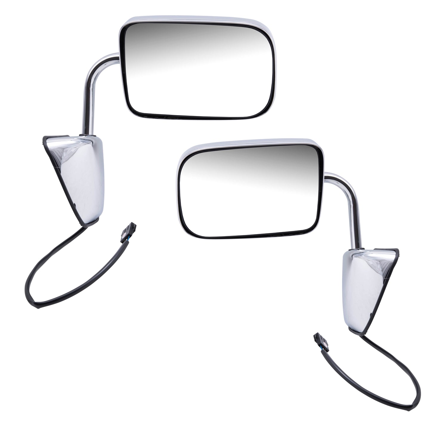 Replacement Set Driver and Passenger Power Side View Chrome Mirrors 6x9 Compatible with 1988-1993 Ram Pickup Truck 1988-1993 Ramcharger 55154669 55154668