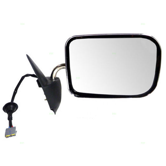 Replacement Passenger Power Side View Mirror with Chrome Cover Compatible with 1994-1997 Ram Pickup Truck 55076612