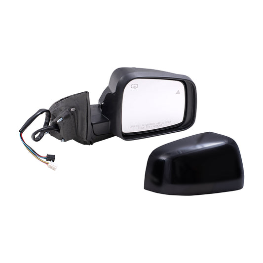 Brock Replacement Passenger Side Power Mirror Paint to Match Black with Heat-Signal-Memory-Blind Spot Detection without Auto Dim Compatible with 2012-2020 Dodge Durango