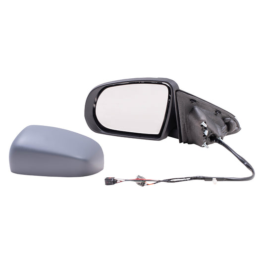 Brock Aftermarket Replacement Driver Left Power Mirror with Paint to Match Gray Cover-Chrome Base-Heat-Signal without Blind Spot Detection Compatible with 2017-2021 Jeep Compass