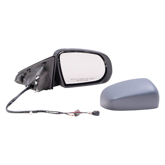 Brock Aftermarket Replacement Passenger Right Power Mirror with Paint to Match Gray Cover-Chrome Base-Heat-Signal without Blind Spot Detection Compatible with 2017-2021 Jeep Compass