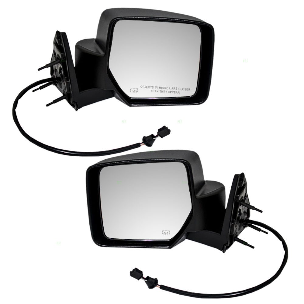 Replacement Set Driver and Passenger Power Side View Mirrors Heated Textured Compatible with 2007-2011 Nitro with One-Touch 55157191AJ 55157190AJ