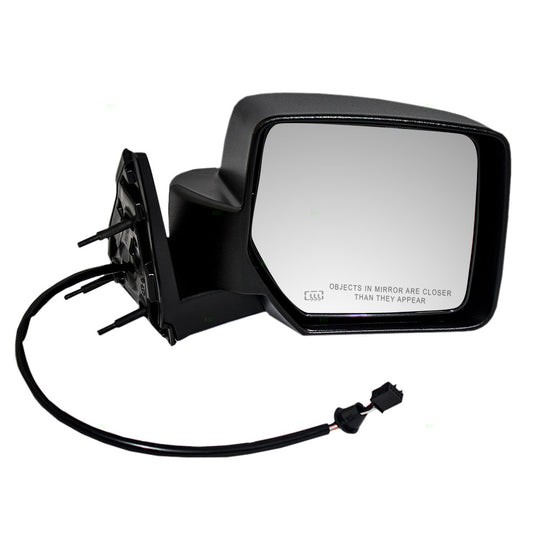 Replacement Passengers Power Side View Mirror Heated Textured Black Compatible with 2007-2011 Nitro with One-Touch 55157190AJ