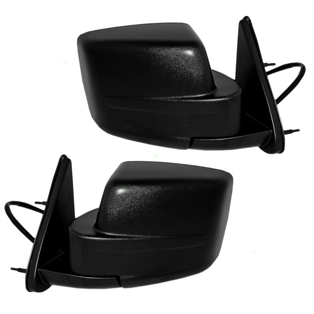 Replacement Set Driver and Passenger Power Side View Mirrors Heated Textured Compatible with 2007-2011 Nitro with One-Touch 55157191AJ 55157190AJ