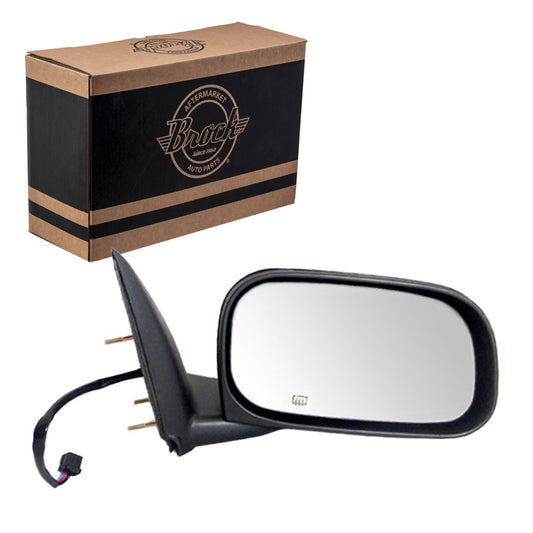 Replacement Passenger Power Side View Mirror Heated 6x9 Textured Compatible with 05-11 Dakota 06-09 Raider 55077624AI