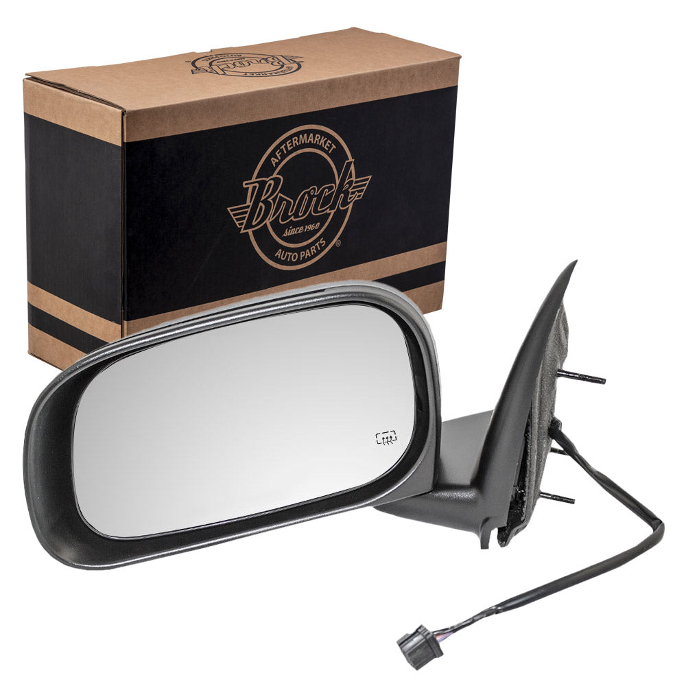 Replacement Driver Power Side View Mirror Heated Textured Black Compatible with 2004-2009 Durango 55077401AM