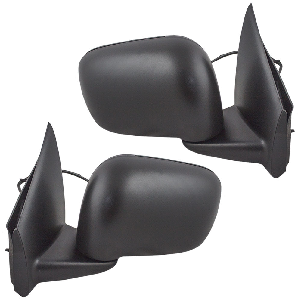 Driver and Passenger Power Side View Mirrors Heated Textured Replacement for Dodge SUV 55077401AM 55077400AM