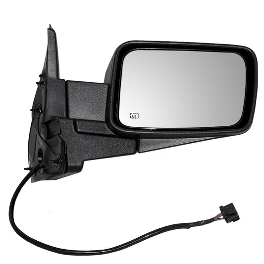 Replacement Passenger Power Side View Mirror Heated Textured Black Compatible with 2006-2010 Commander 55396636AD