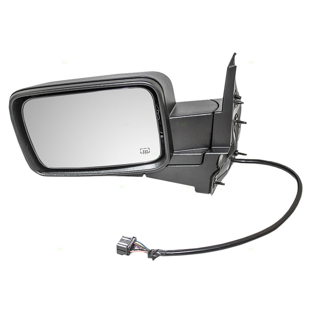 Replacement Driver Power Side View Mirror Heated Memory Textured Black Compatible with 2006-2010 Commander 55157011AD