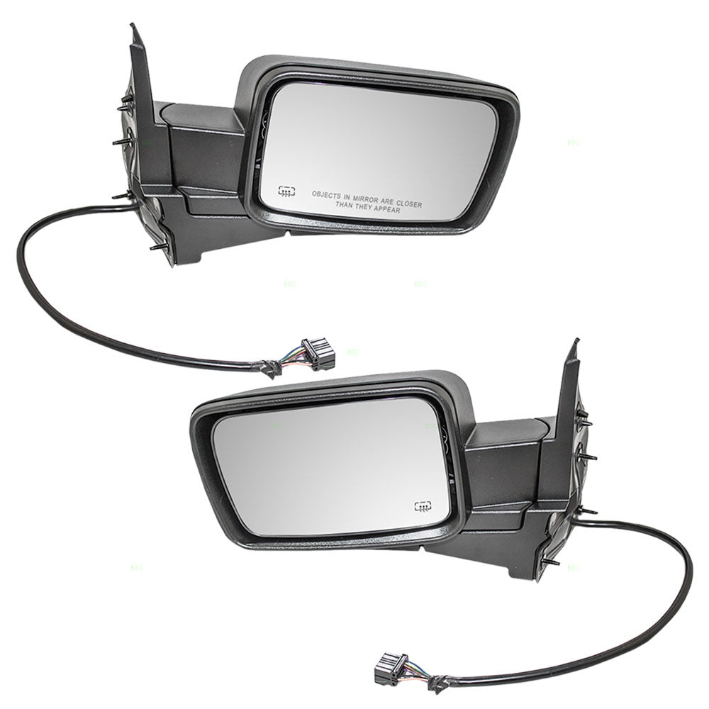 Driver and Passenger Power Side View Mirrors Heated Memory Textured Replacement for Jeep SUV 55157011AD 55157012AE