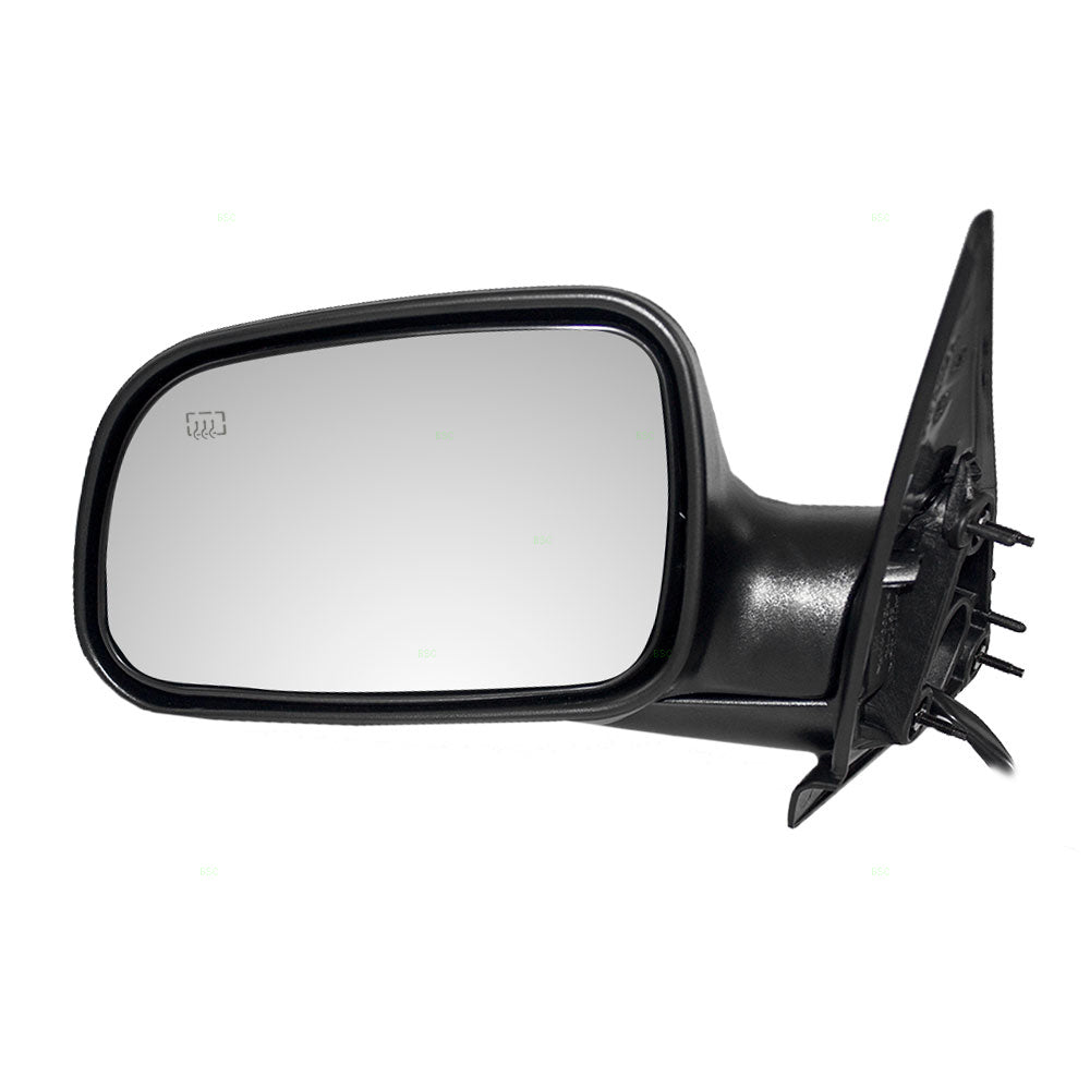 Replacement Driver Power Side View Mirror Heated with 8" Pigtail Textured Black Compatible with 1999-2004 Grand Cherokee 55155233AE