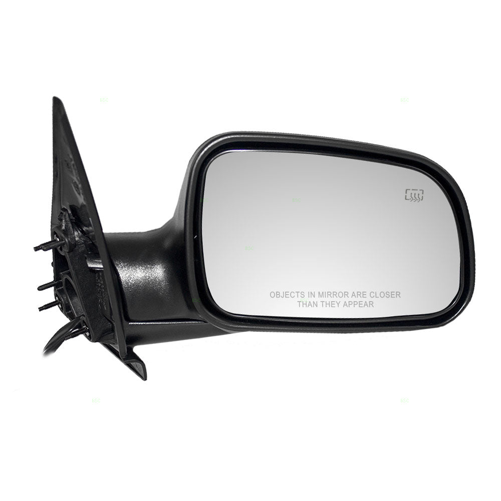 Replacement Passenger Power Side View Mirror Heated with 8" Pigtail Textured Black Compatible with 1999-2004 Grand Cherokee 55155232AE