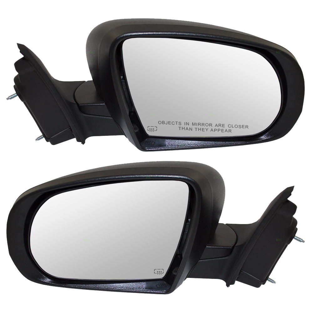 Brock Aftermarket Replacement Driver Left Passenger Right Power Mirror Set Textured Black with Heat without Signal-Memory-Blind Spot Sensor Compatible with 2014-2019 Jeep Cherokee