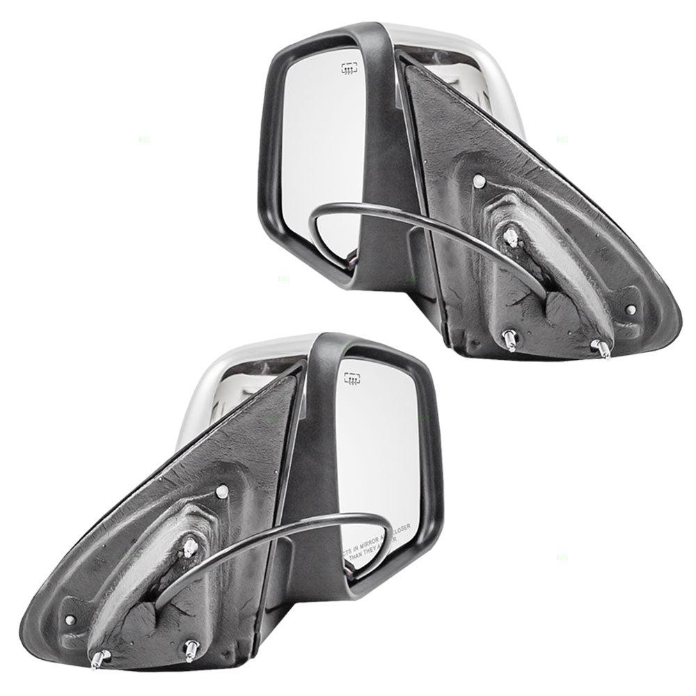 Driver and Passenger Power Side View Mirrors Heated w/ Chrome Covers Replacement for 11-18 Dodge Durango 68237573AC 68237572AC