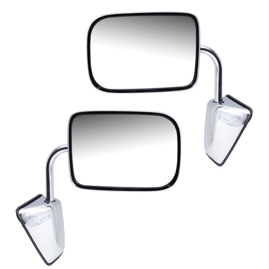 Driver and Passenger Manual Side View Chrome Mirrors Replacement for Dodge Pickup Truck SUV 55074999 55074998